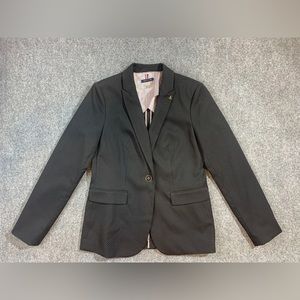 Tommy Hilfiger Elegant Casual Blazer Black One Button Size 8